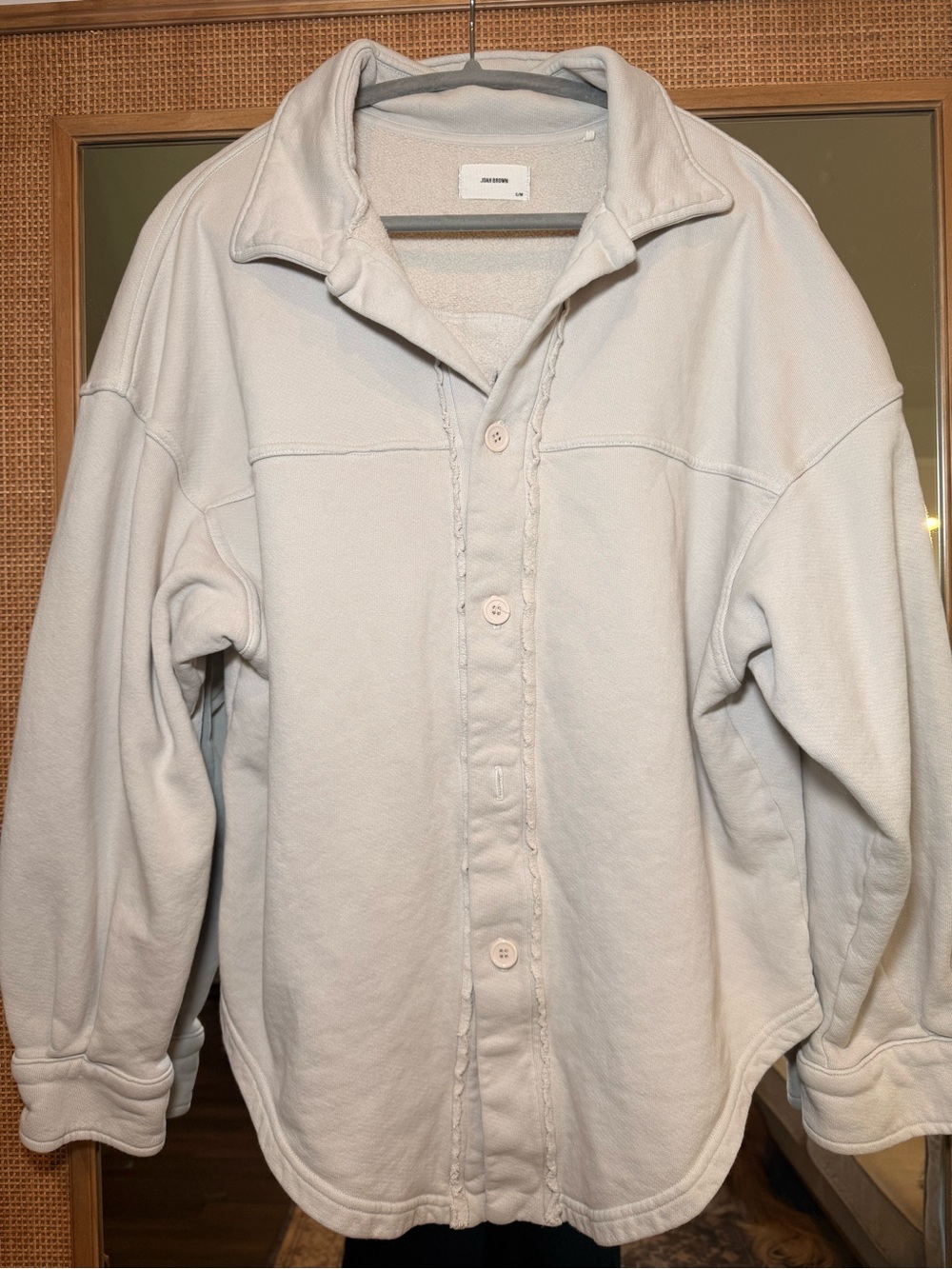 ♡ Joah Brown French Terry Oversized Button Down - Picture 2 of 8